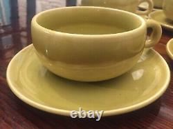 Russel Wright Demitasse Cups and Saucers Espresso Chartreuse MCM
