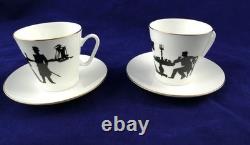 Russian Imperial Porcelain 1744 St. Petersburg Demitasse with Saucer- Set of Two