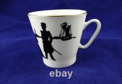 Russian Imperial Porcelain 1744 St. Petersburg Demitasse with Saucer- Set of Two