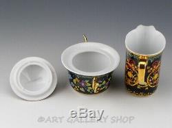 Rutherford Italy GOLD IVY DEMITASSE 6 CUP & 6 SAUCER CREAMER SUGAR BOWL SET