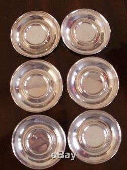 S/S Set SIX Demitasse Cups Sleeves Saucers withLenox SHREVE & Co S. F