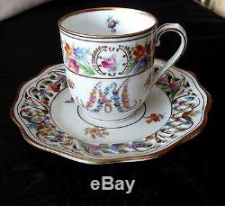 SCHUMANN Bavaria MARIE ANTOINETTE One Demitasse CUP & SAUCER SET Dresden Flowers