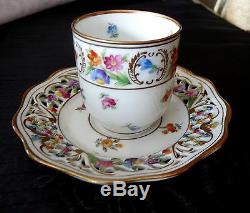 SCHUMANN Bavaria MARIE ANTOINETTE One Demitasse CUP & SAUCER SET Dresden Flowers