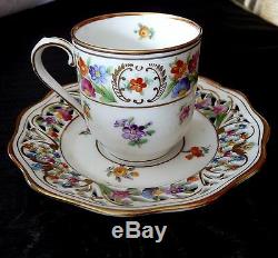 SCHUMANN Bavaria MARIE ANTOINETTE One Demitasse CUP & SAUCER SET Dresden Flowers