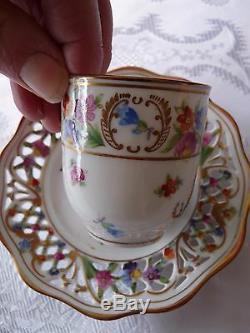 SCHUMANN Bavaria MARIE ANTOINETTE One Demitasse CUP & SAUCER SET Dresden Flowers