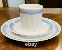 SET 4 Royal Copenhagen Blue Fan Demitasse Cup, Saucer +Dessert Plate 12 Pieces