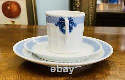 SET 4 Royal Copenhagen Blue Fan Demitasse Cup, Saucer +Dessert Plate 12 Pieces