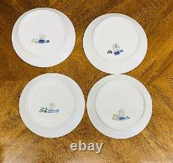 SET 4 Royal Copenhagen Blue Fan Demitasse Cup, Saucer +Dessert Plate 12 Pieces