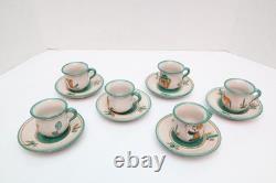 SET 6 Cassetta VTG Vietri Italy Campagna Shephard Farm Demitasse Cups Espresso