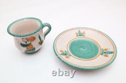 SET 6 Cassetta VTG Vietri Italy Campagna Shephard Farm Demitasse Cups Espresso