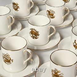 SET OF (12) TUSCAN FINE ENGLISH BONE CHINA ZODIAC DEMITASSE CUPS With SAUCERS