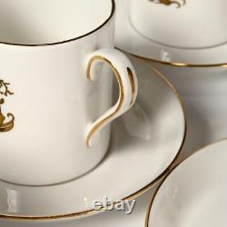 SET OF (12) TUSCAN FINE ENGLISH BONE CHINA ZODIAC DEMITASSE CUPS With SAUCERS