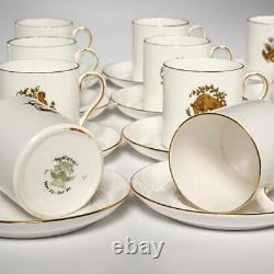 SET OF (12) TUSCAN FINE ENGLISH BONE CHINA ZODIAC DEMITASSE CUPS With SAUCERS