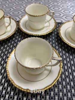SET OF 4 Royal Doulton Chantilly Demitasse Cups & Saucers England