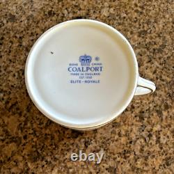 SET OF 6 COALPORT ELITE ROYALE DEMITASSE CUPS & SAUCERS Excellent