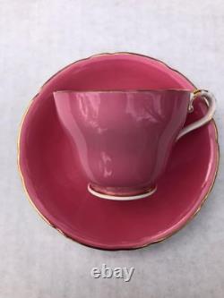 SET of 8 PINK English Aynsley Bone China Tea / Demitasse Cups/ Saucers