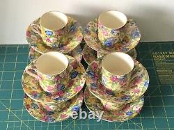 SET of 8 Royal Winton Grimwades England SWEET PEA Demitasse DEMI Cup & Saucer