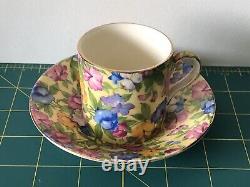 SET of 8 Royal Winton Grimwades England SWEET PEA Demitasse DEMI Cup & Saucer