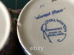 SET of 8 Royal Winton Grimwades England SWEET PEA Demitasse DEMI Cup & Saucer