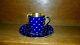 Shelley Cobalt, Gold With White Dots Demitasse Cup & Saucer Very Rare! 13549/42