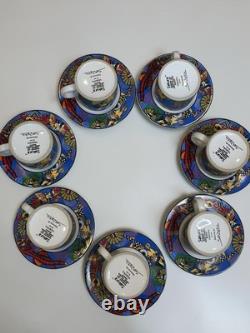 Sakura Verona 1993 Sue Zipkin Demitasse Espresso Cup Saucer Set 7 Vintage