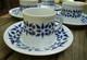 Sargadelos 4 Espresso Coffee Demitasse Cups & Saucers Blue White Porcelain Spain