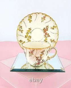 Sarreguemines Antique French Porcelain Louis XV Pattern Demitasse Cup & Saucer