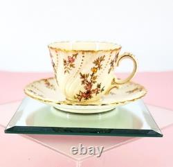 Sarreguemines Antique French Porcelain Louis XV Pattern Demitasse Cup & Saucer