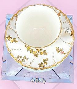 Sarreguemines Antique French Porcelain Louis XV Pattern Demitasse Cup & Saucer