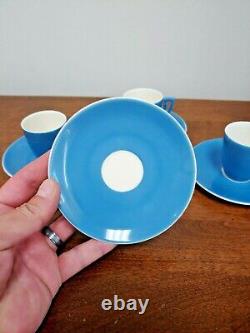 Scarce Lenox Blue #448 Demitasse Set Of 4 Cups, 5 Saucers Old Blue Mark
