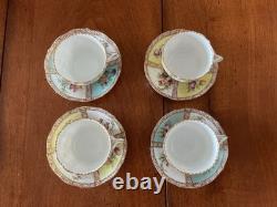 Schlesische Porzellanfabrik Demitasse Cups and Saucers Set of 4
