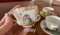 Schlesische Porzellanfabrik Demitasse Cups and Saucers Set of 4