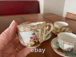 Schlesische Porzellanfabrik Demitasse Cups and Saucers Set of 4