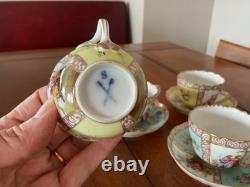 Schlesische Porzellanfabrik Demitasse Cups and Saucers Set of 4
