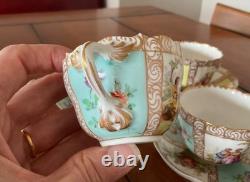 Schlesische Porzellanfabrik Demitasse Cups and Saucers Set of 4