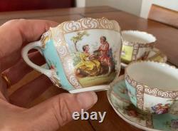Schlesische Porzellanfabrik Demitasse Cups and Saucers Set of 4