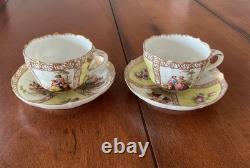 Schlesische Porzellanfabrik Demitasse Cups and Saucers Set of 4