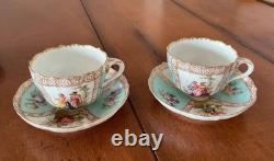Schlesische Porzellanfabrik Demitasse Cups and Saucers Set of 4
