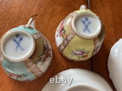 Schlesische Porzellanfabrik Demitasse Cups and Saucers Set of 4
