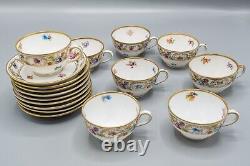 Schumann Bavaria Empress Dresden Flowers 8 Demitasse Cups & 9 Saucers FREE SHIP