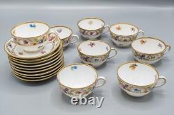 Schumann Bavaria Empress Dresden Flowers 8 Demitasse Cups & 9 Saucers -FREE SHIP