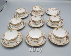 Schumann Bavaria Empress Dresden Flowers 8 Demitasse Cups & 9 Saucers FREE SHIP