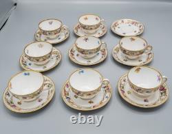 Schumann Bavaria Empress Dresden Flowers 8 Demitasse Cups & 9 Saucers -FREE SHIP