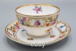 Schumann Bavaria Empress Dresden Flowers 8 Demitasse Cups & 9 Saucers FREE SHIP