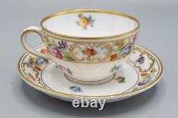 Schumann Bavaria Empress Dresden Flowers 8 Demitasse Cups & 9 Saucers FREE SHIP