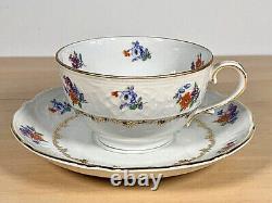 Schumann Bavaria Germany US Zone Gold & Flowers 6 Demitasse Cups, 6 Saucers