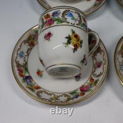 Schumann Dresden Bavaria Dresden Flower 12 Demitasse Espresso Cups & Saucers