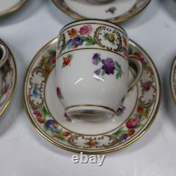 Schumann Dresden Bavaria Dresden Flower 12 Demitasse Espresso Cups & Saucers