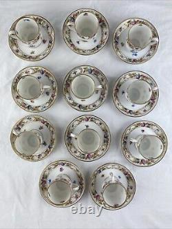 Schumann Dresden Bavaria Empress Flowers Demitasse Cups & Saucers 11 sets