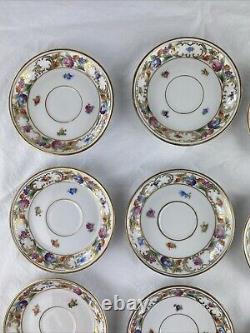 Schumann Dresden Bavaria Empress Flowers Demitasse Cups & Saucers 11 sets